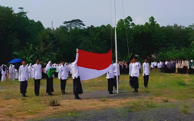 MWC NU Kecamatan Katibung Gelar Upacara Peringatan Hari Santri Nasional (HSN) dengan Khidmat